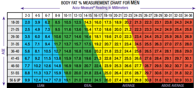 body fat abs chart
